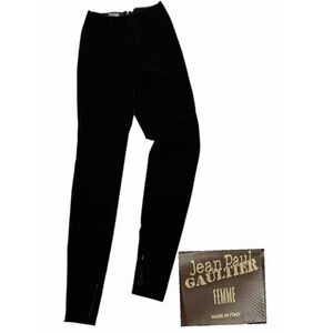 Vintage Jean Paul Gaultier Velvet Silk Blend Black Pants XS